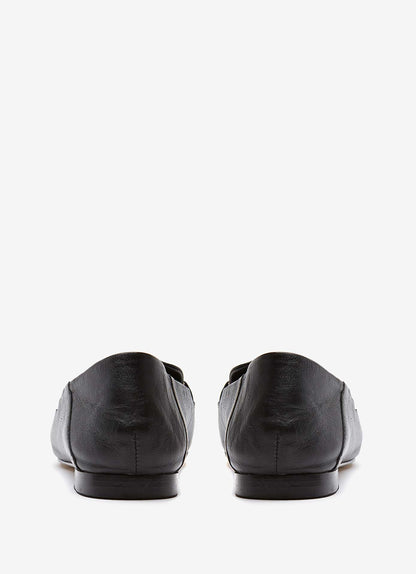 Camille Black Leather Loafers