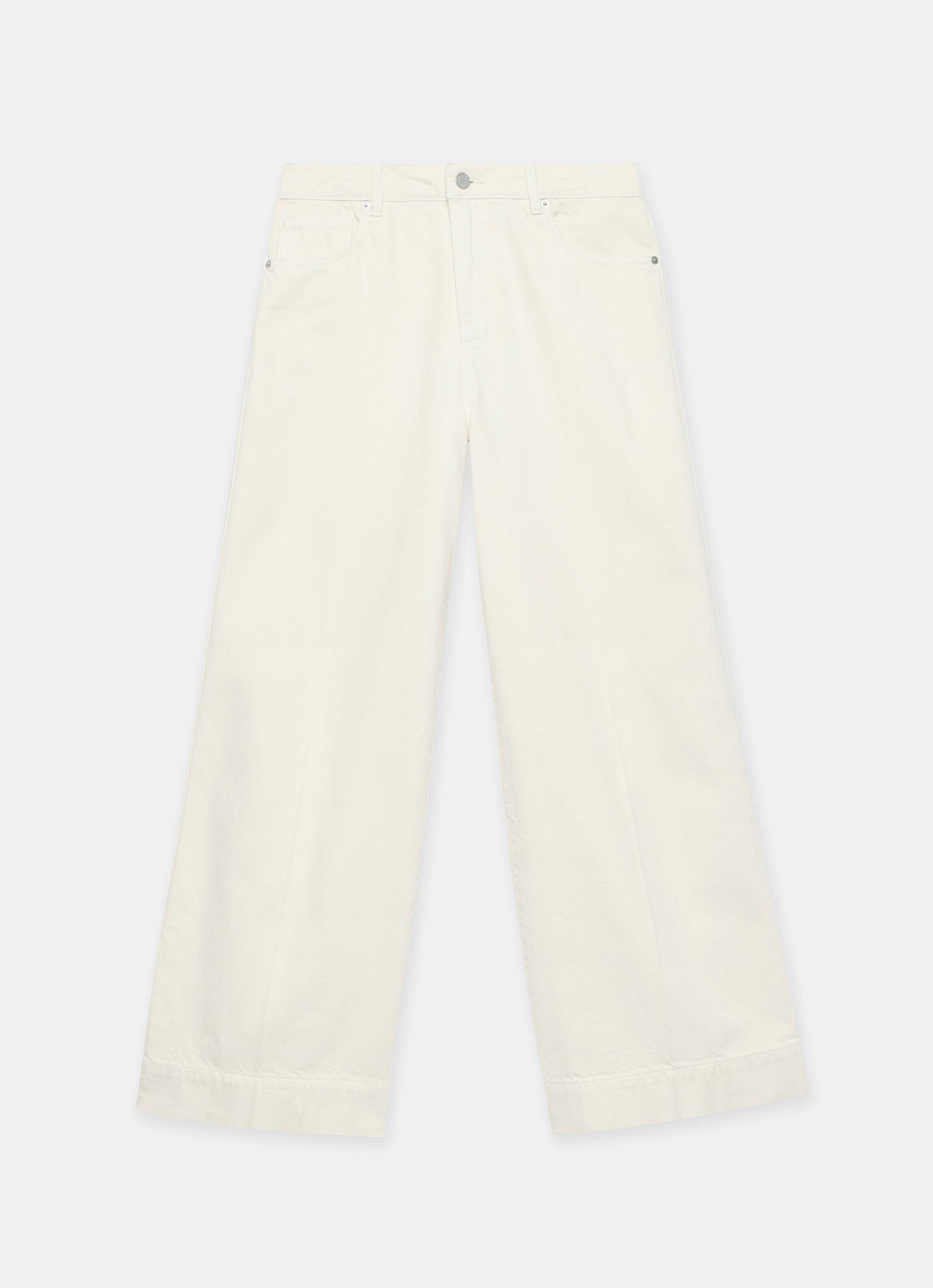 Cream Wide Leg Jeans