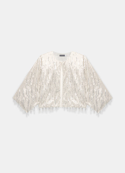 Silver Embellished Sequin Jacket
