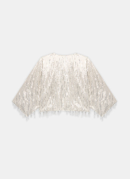 Silver Embellished Sequin Jacket