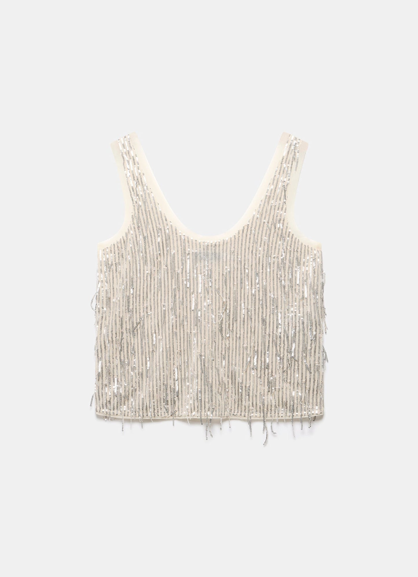 Silver Sequin Vest Top