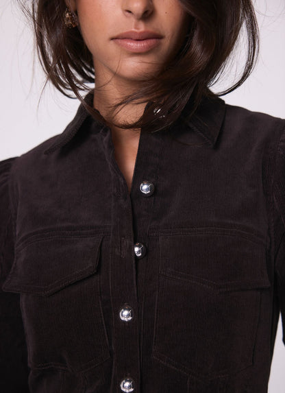 Brown Corduroy Mini Dress