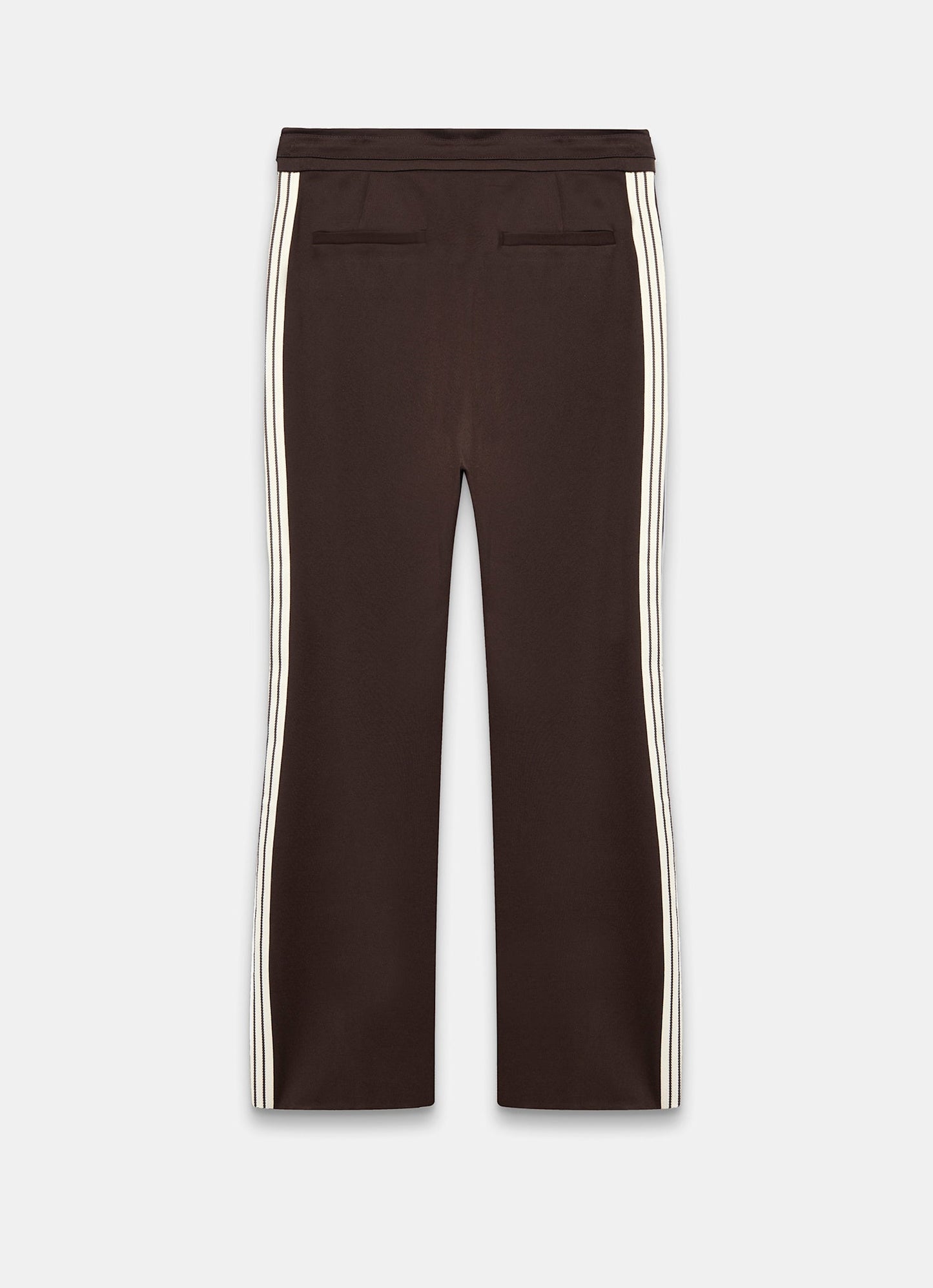 Brown Side Stripe Flared Trousers