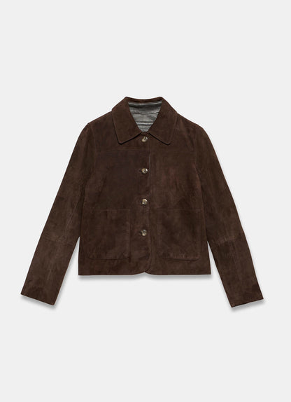 Brown Suede Pocket Detail Jacket