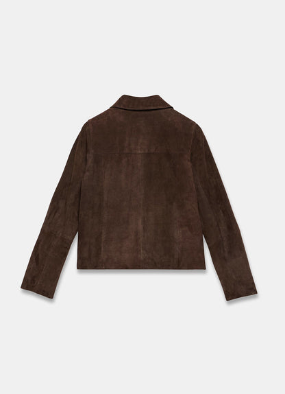 Brown Suede Pocket Detail Jacket