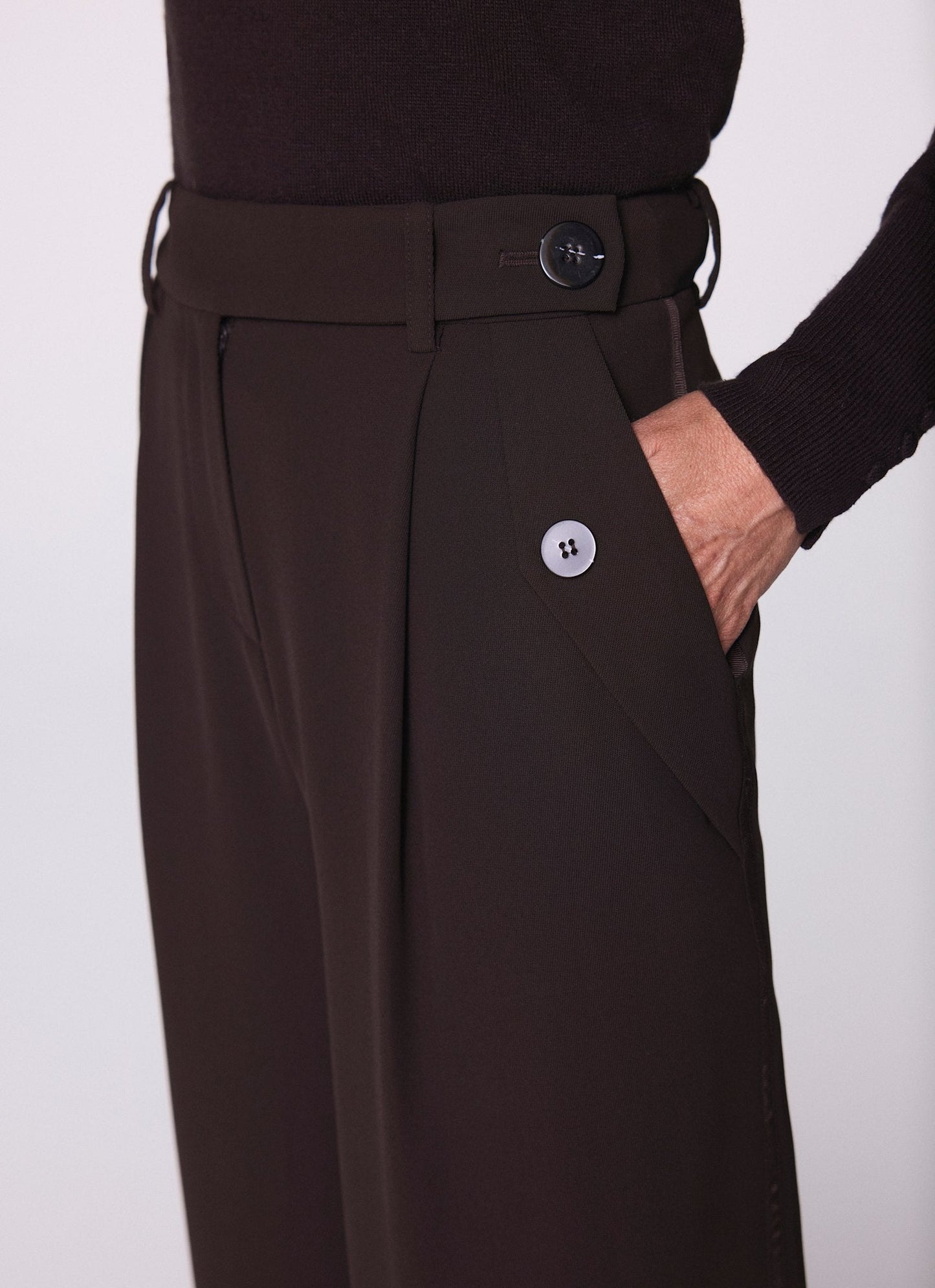 Brown Tailored Wide Side Stripe Trousers