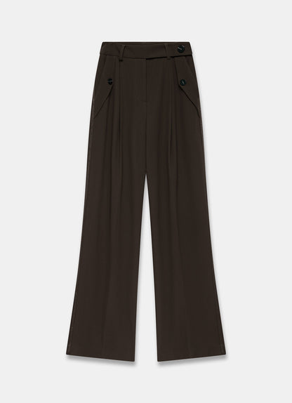 Brown Tailored Wide Side Stripe Trousers