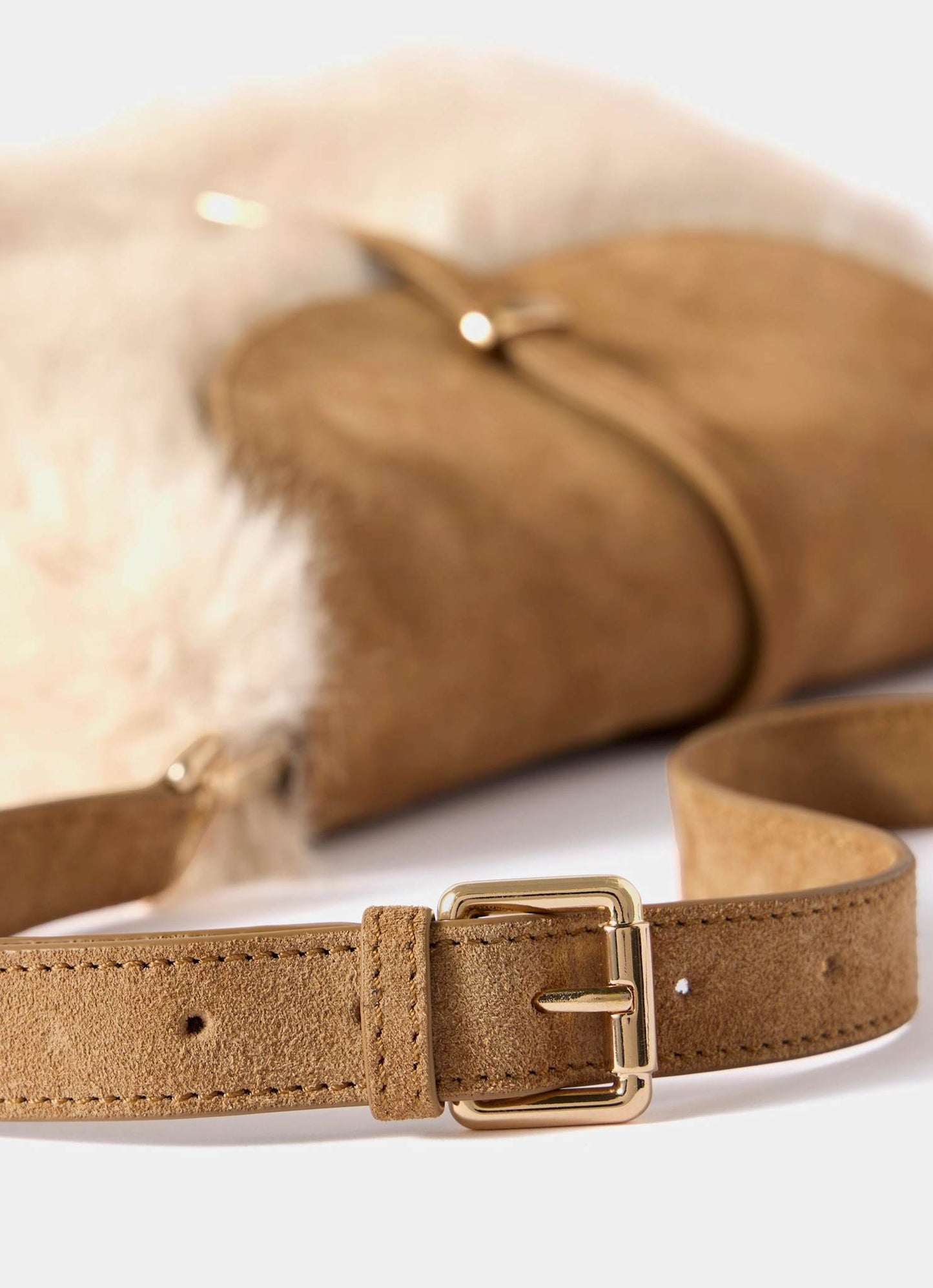Chrissy Neutral Faux Fur Bag