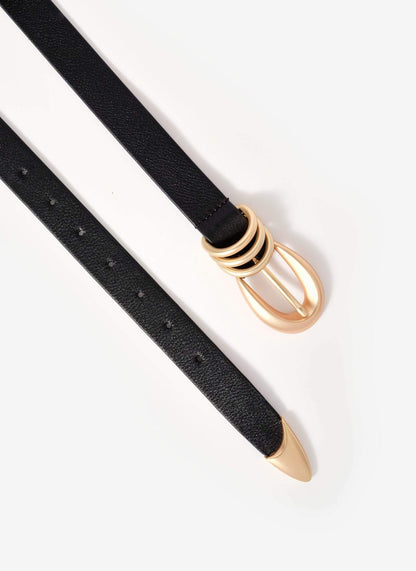 Black Statement Leather Belt