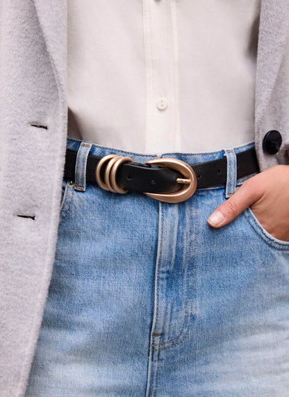 Black Statement Leather Belt