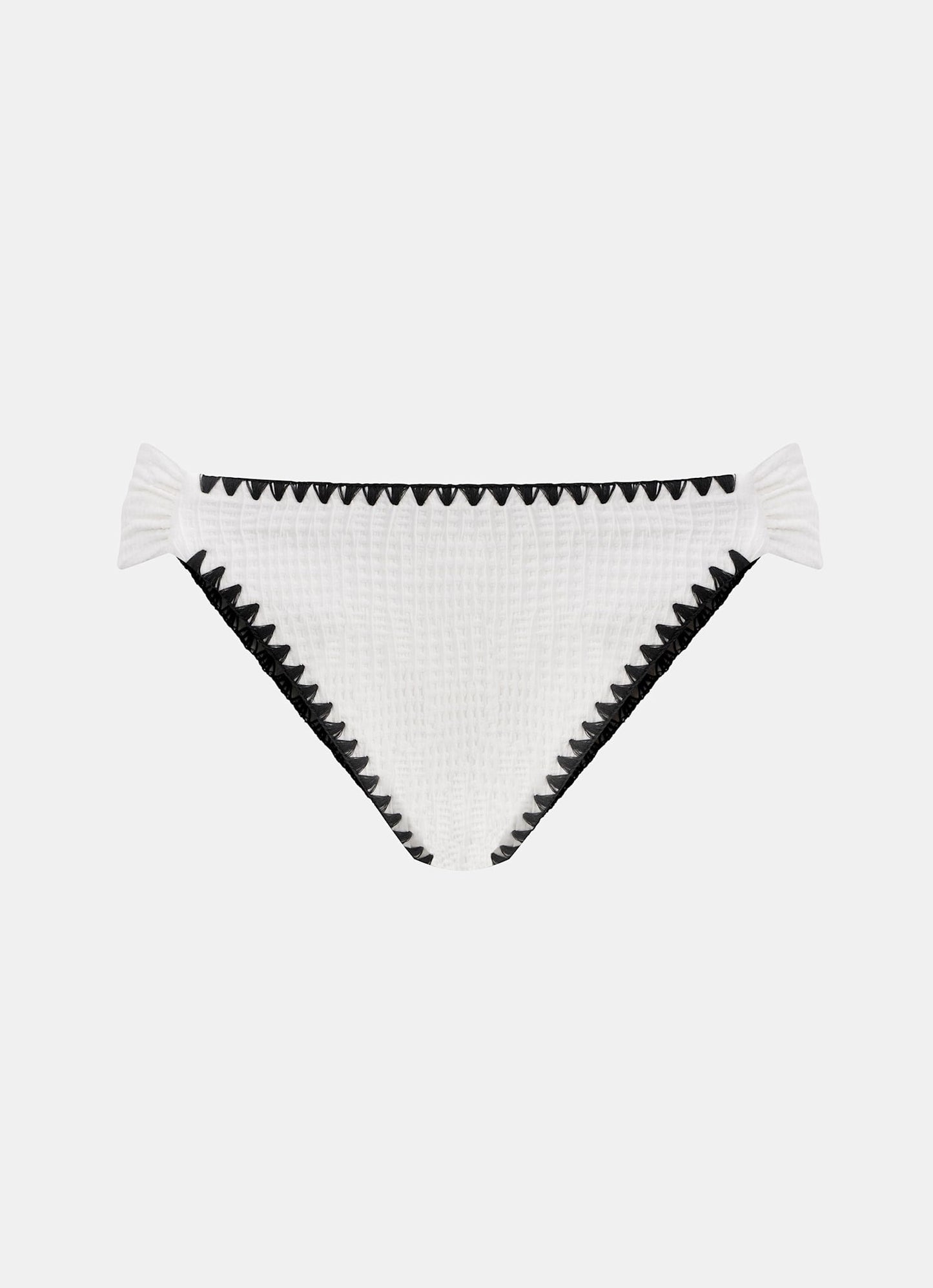 White Contrast Stitch Bikini Bottoms