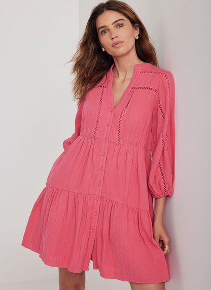 Pink Cotton Mini Dress
