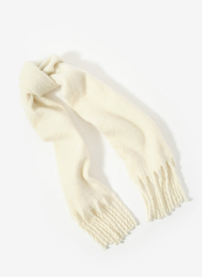Cream Brushed Fringed Scarf
