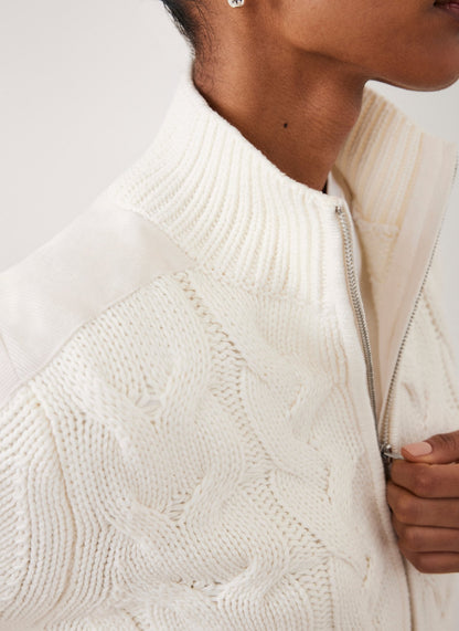 Cream Cable Knit Jacket