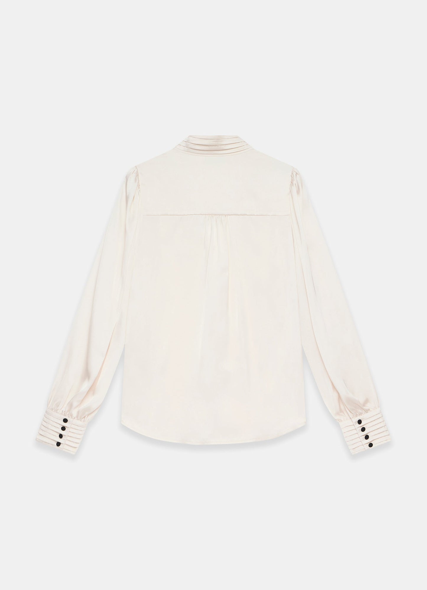 Cream Contrast Satin Blouse