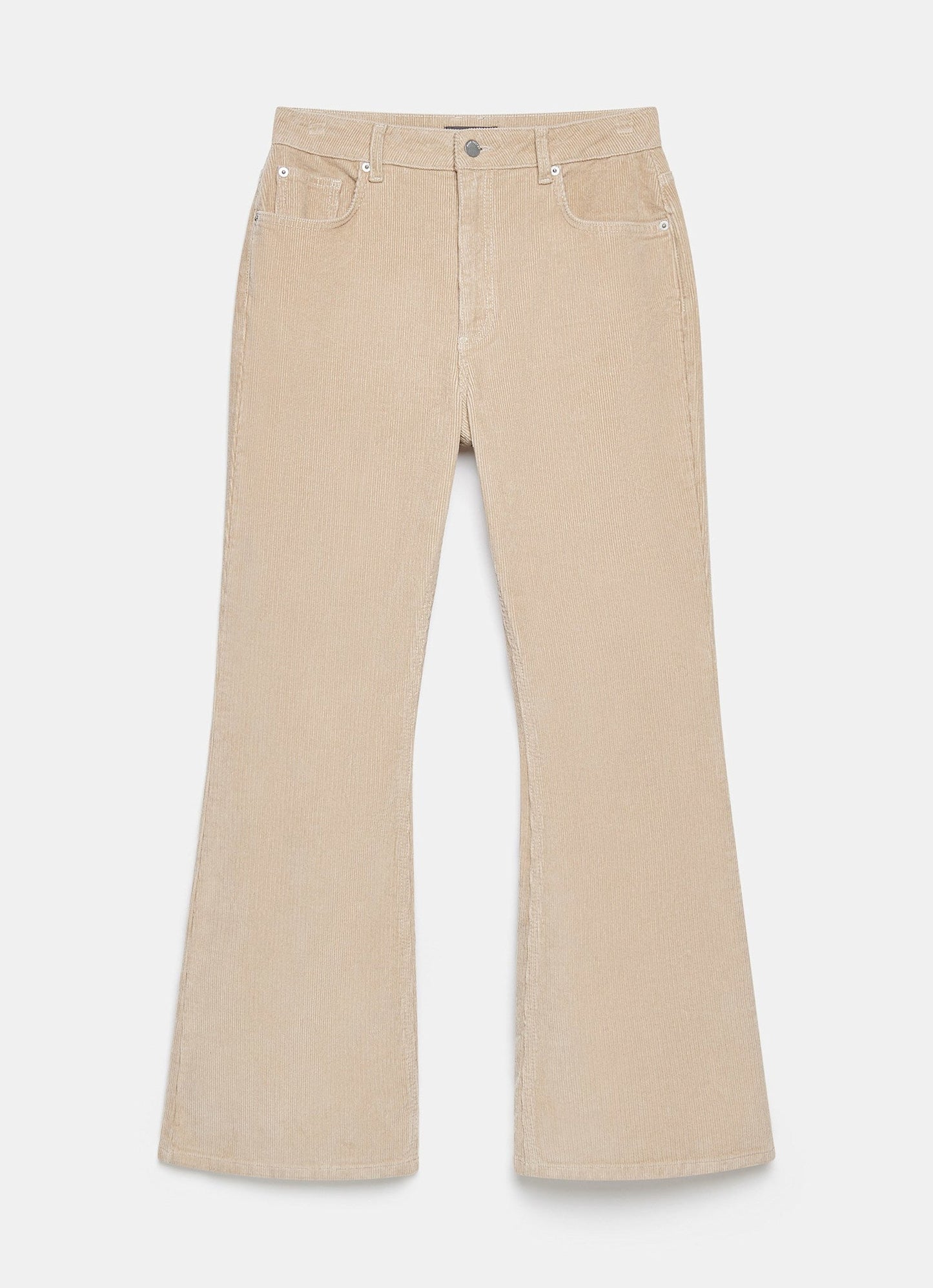 Neutral Corduroy Flared Trousers