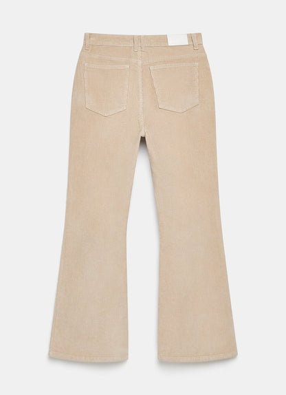 Neutral Corduroy Flared Trousers