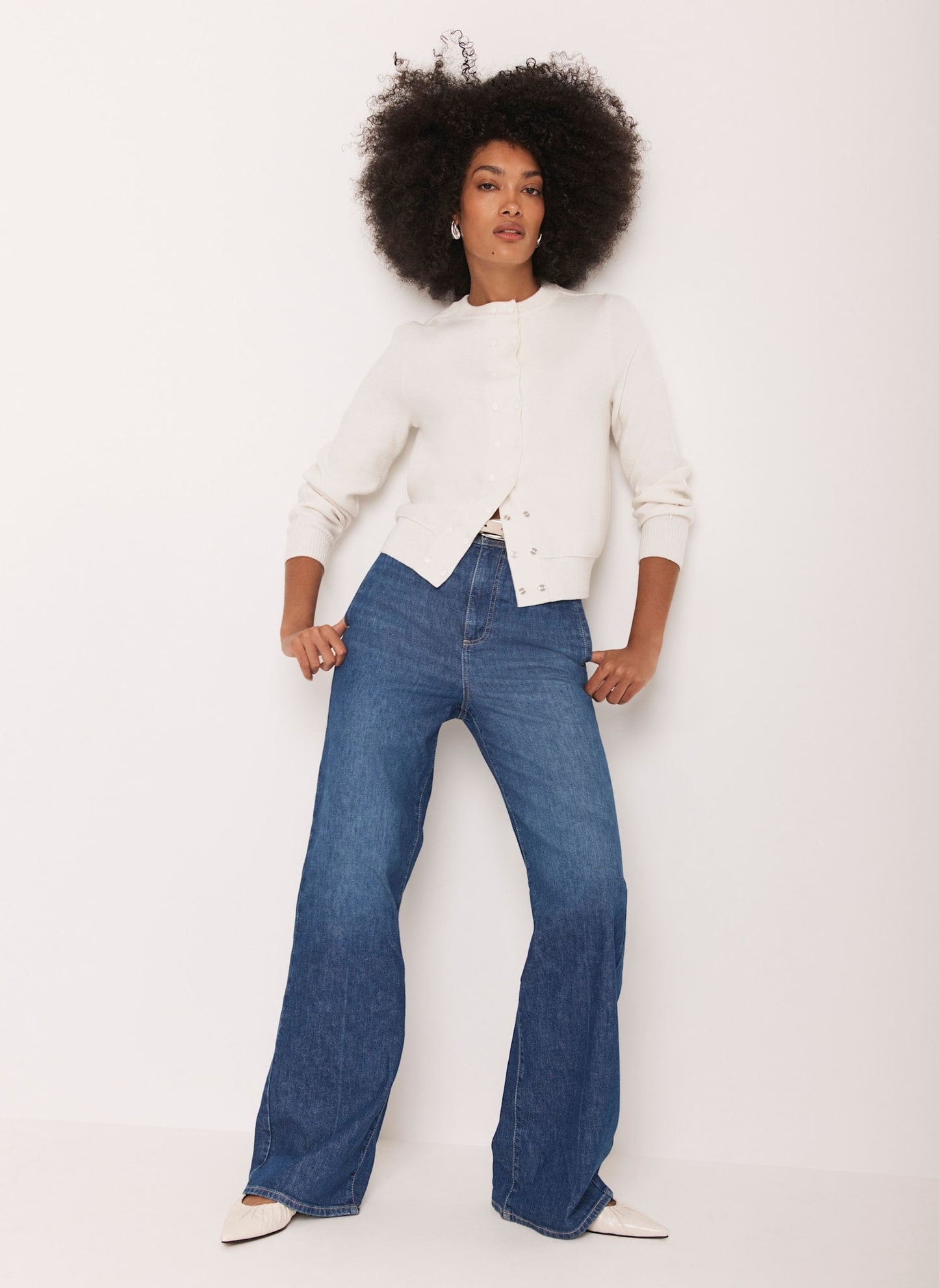 Cream Lightweight Cotton Blend Cardigan