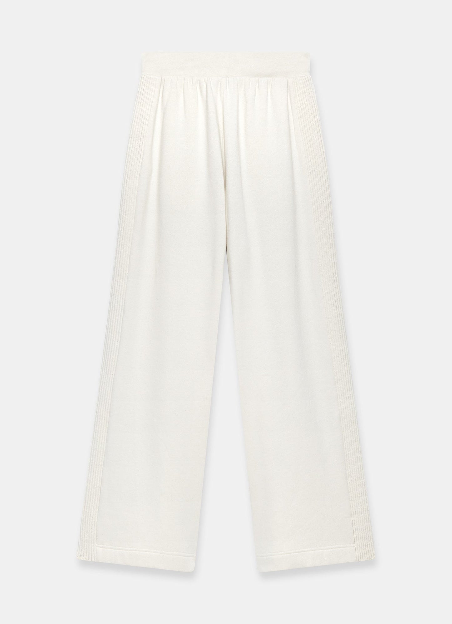 Cream Cotton Blend Wide Leg Joggers