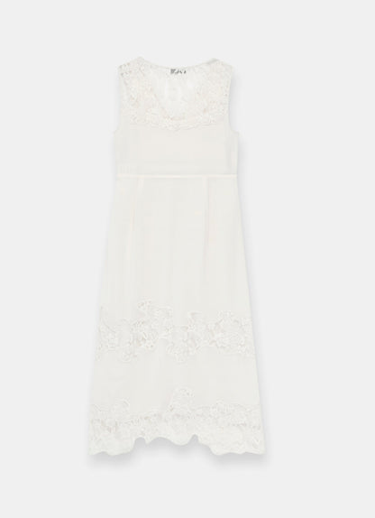 Cream Lace Midi Slip Dress