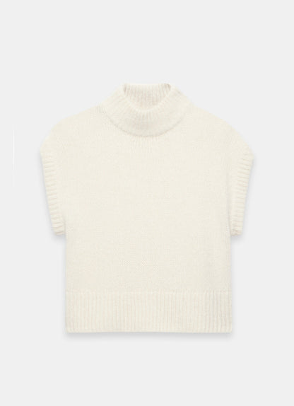 Cream Wool Blend Knit Top
