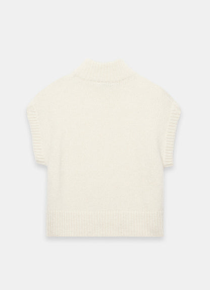 Cream Wool Blend Knit Top