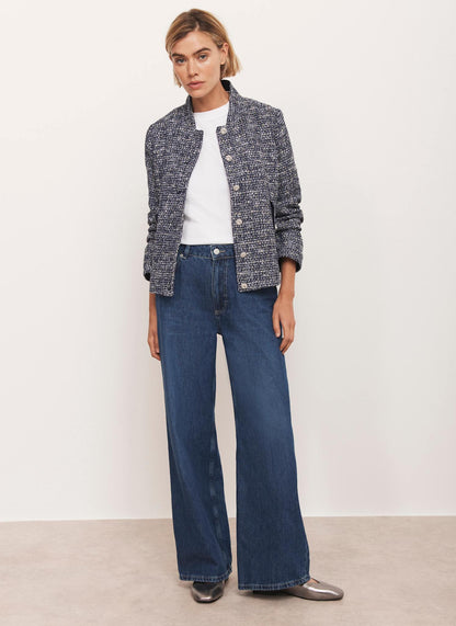 Navy Boucle Jacket