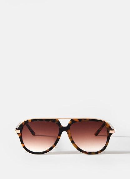 Brown Tortoiseshell Aviator Sunglasses