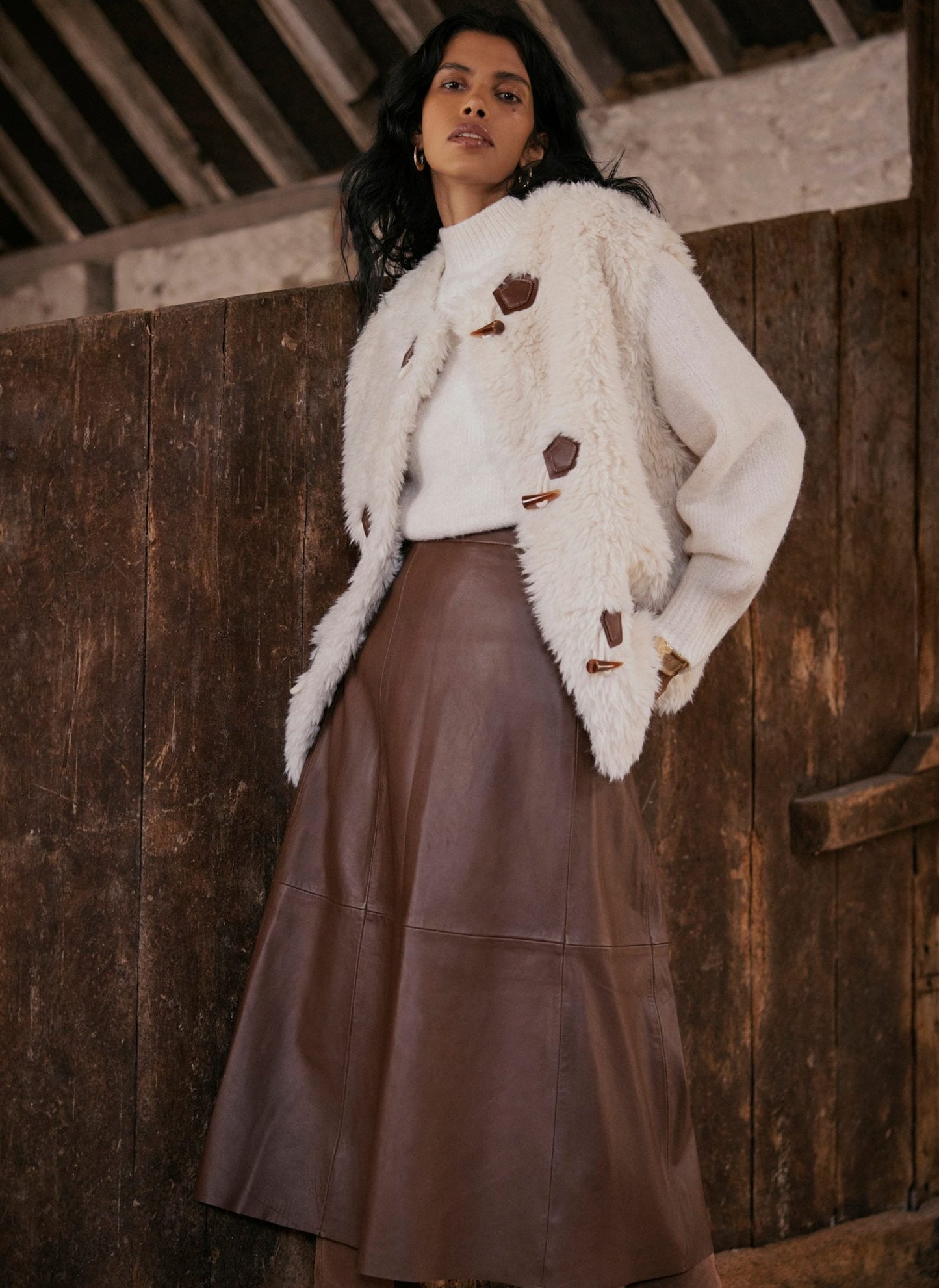 Cream Faux Fur Gilet