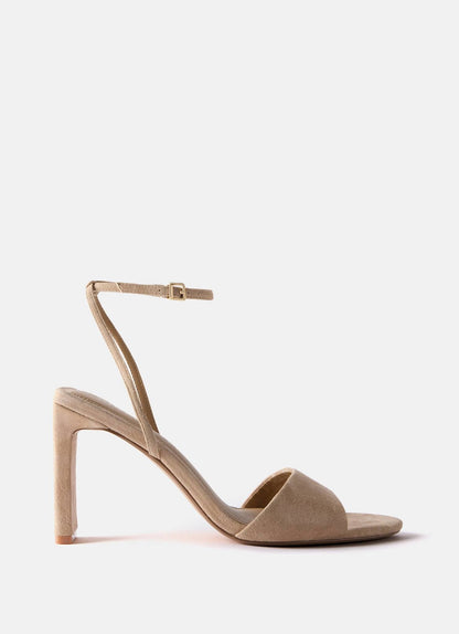 Lou Neutral Suede High Heel Sandals