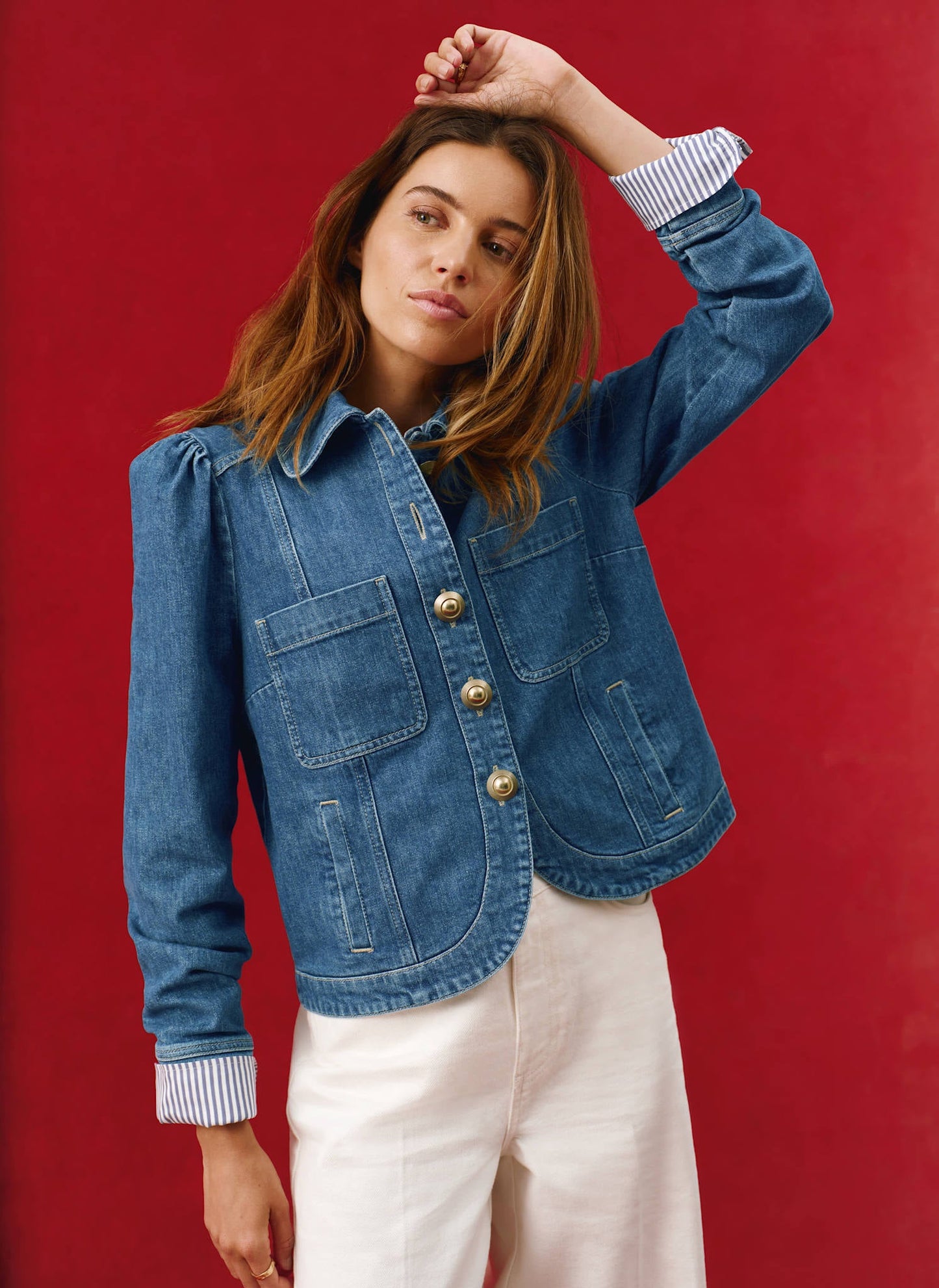 Indigo Button Detail Denim Jacket