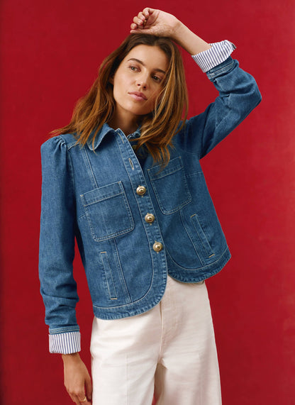 Indigo Button Detail Denim Jacket