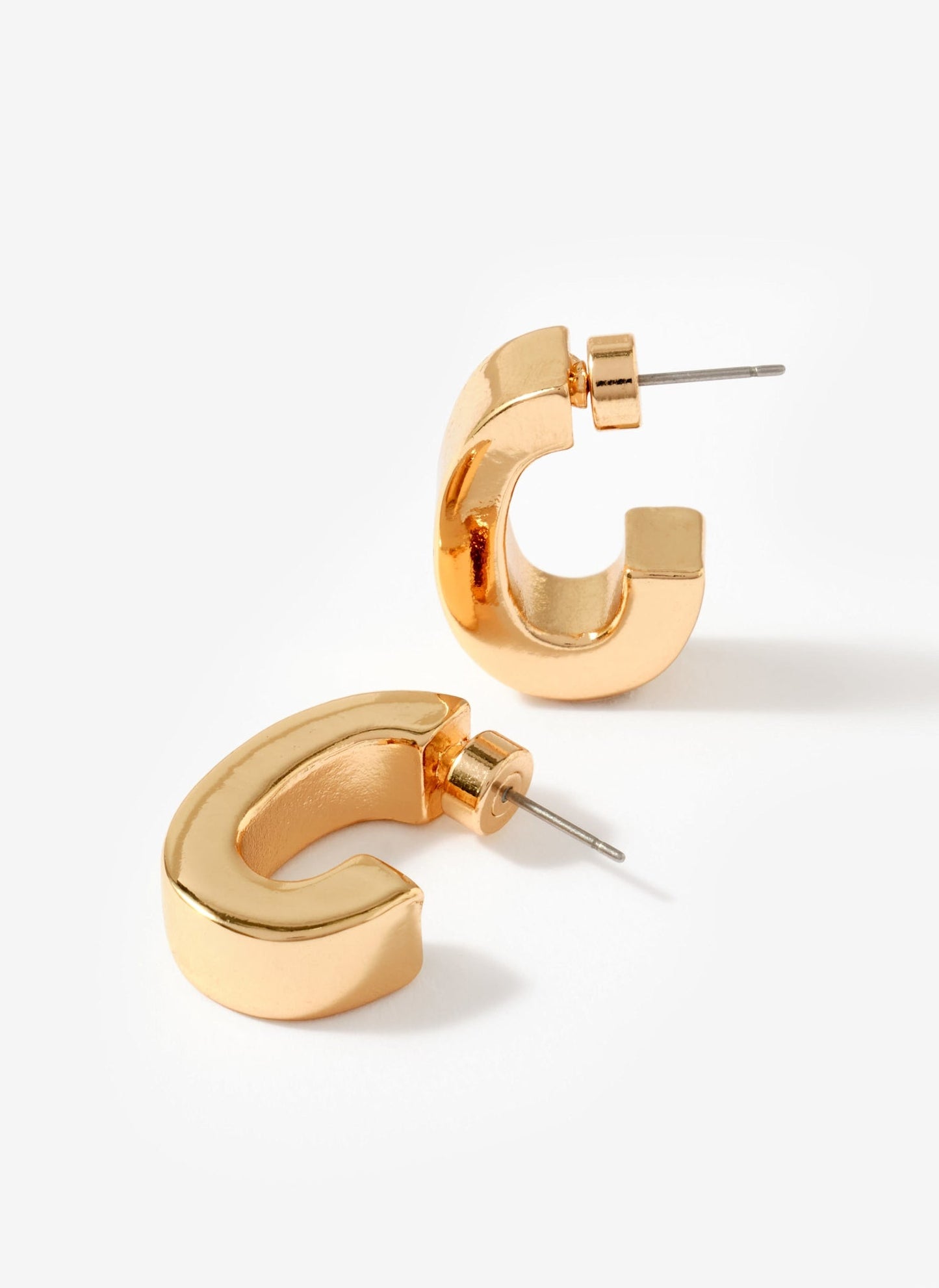 Gold Tone Curved Earrings