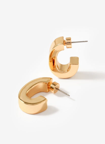 Gold Tone Curved Earrings
