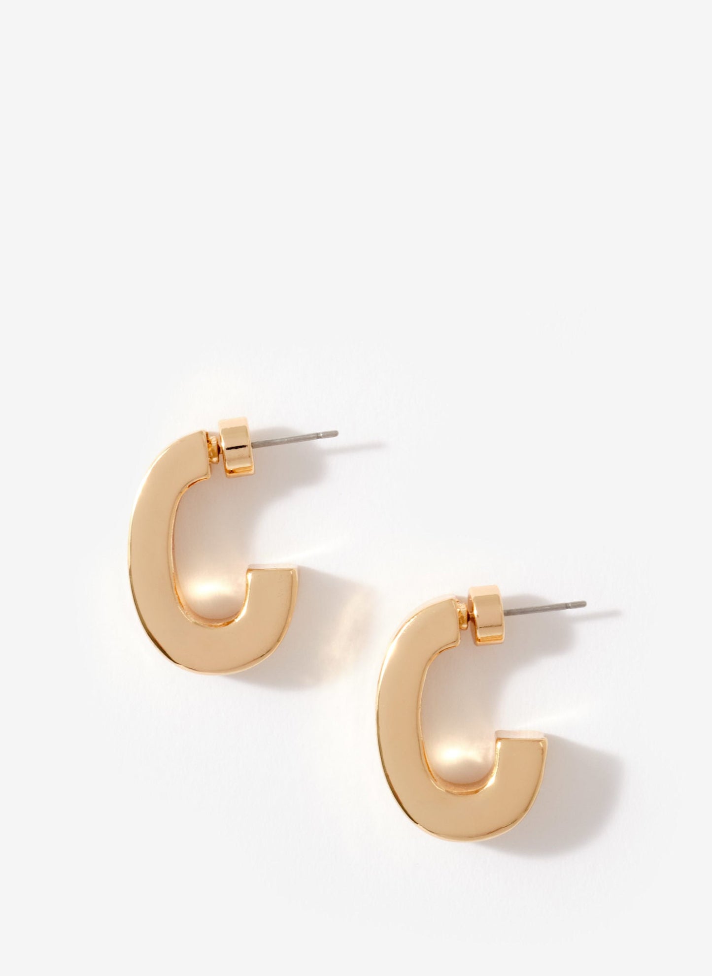 Gold Tone Curved Earrings