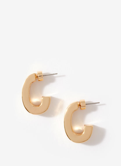Gold Tone Curved Earrings