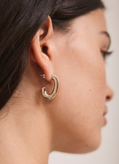 Gold Tone Curved Earrings