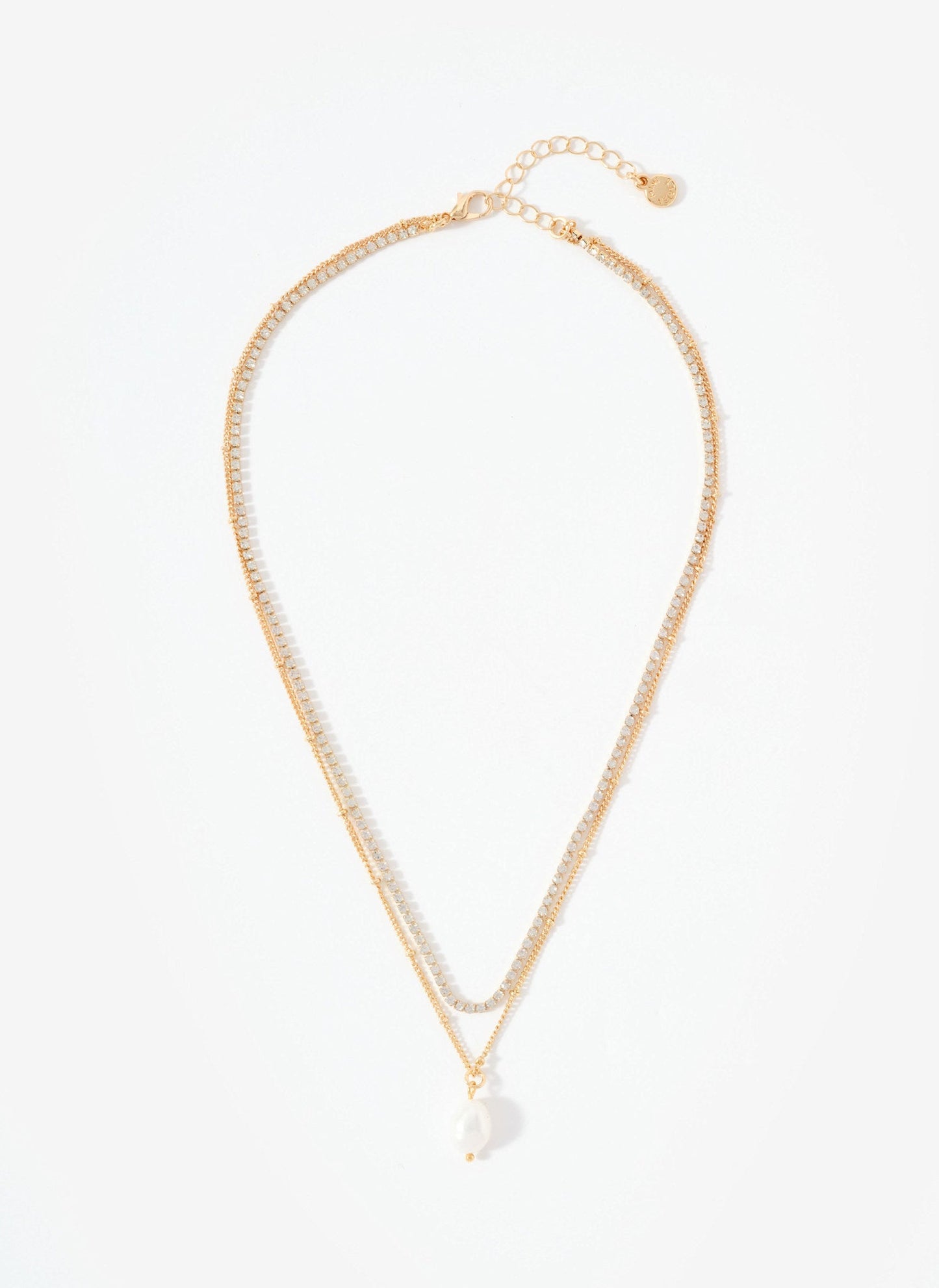 Gold Tone Double Layer Necklace