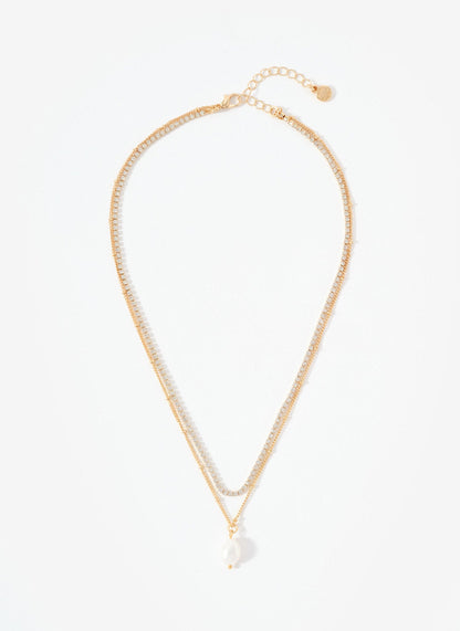 Gold Tone Double Layer Necklace