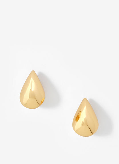 Gold Tone Statement Teardrop Earrings