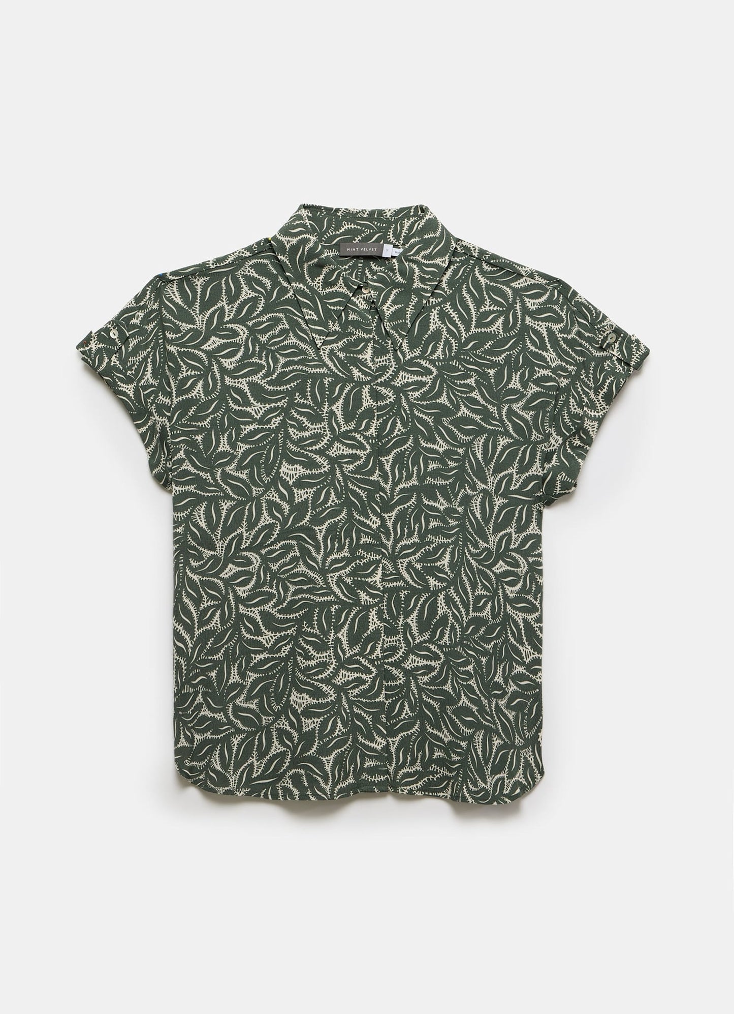 Green Leaf Print Shirt
