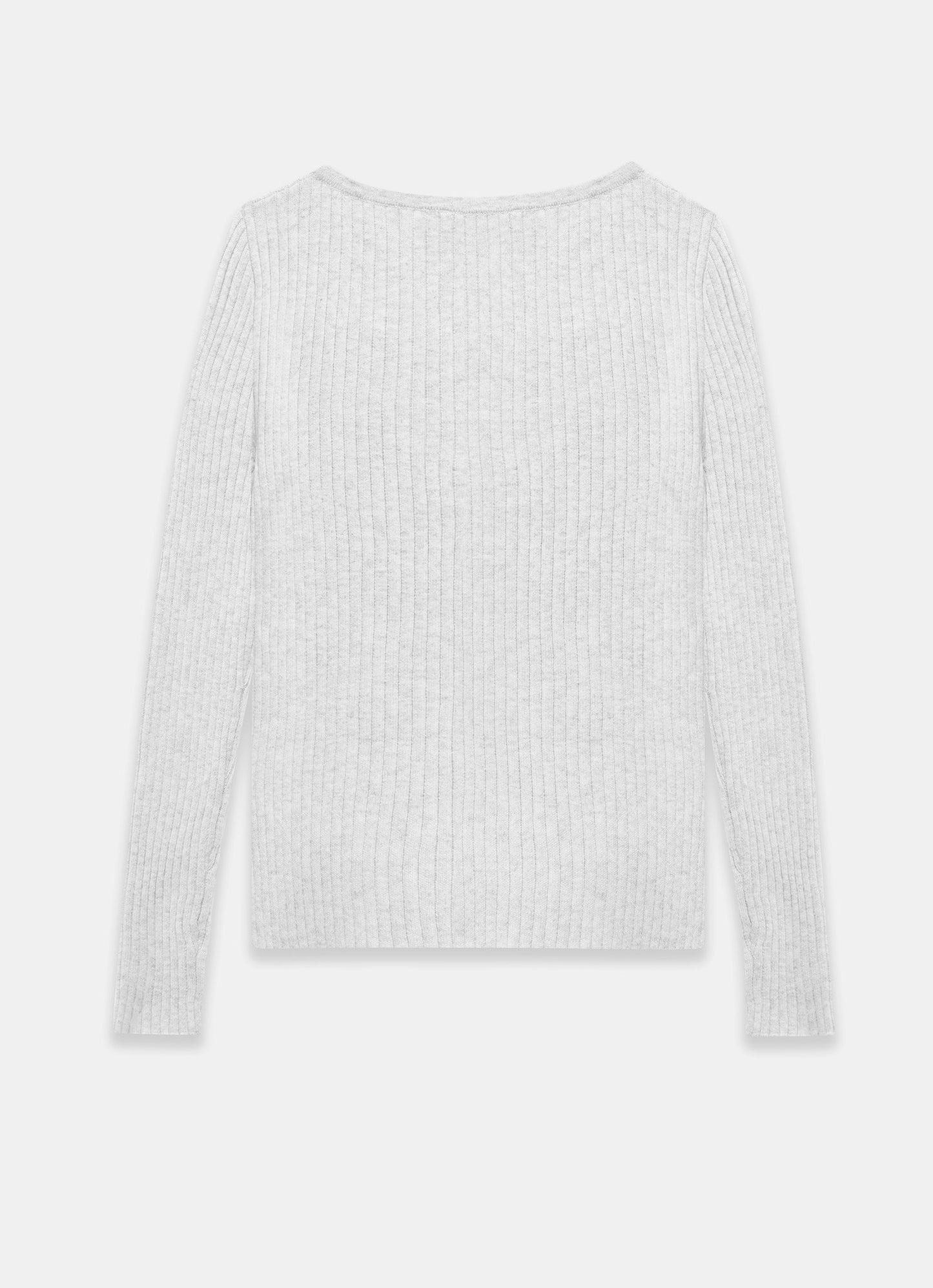 Grey Cotton Blend Asymmetric Knit Top