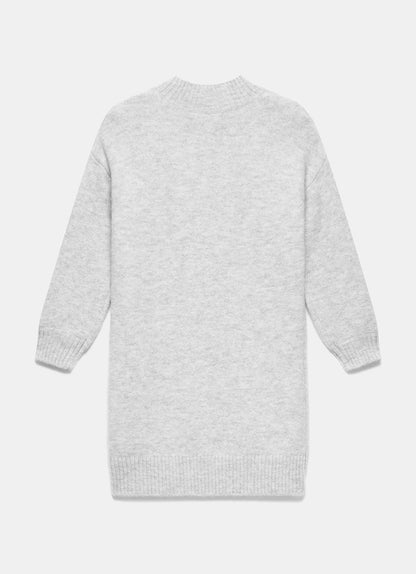 Grey Knit Bow Jumper Dress