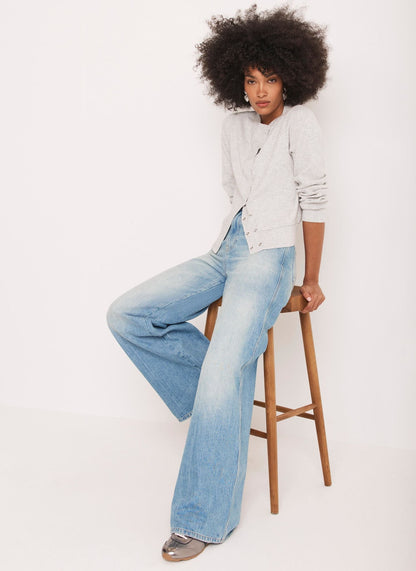 Grey Lightweight Cotton Blend Cardigan