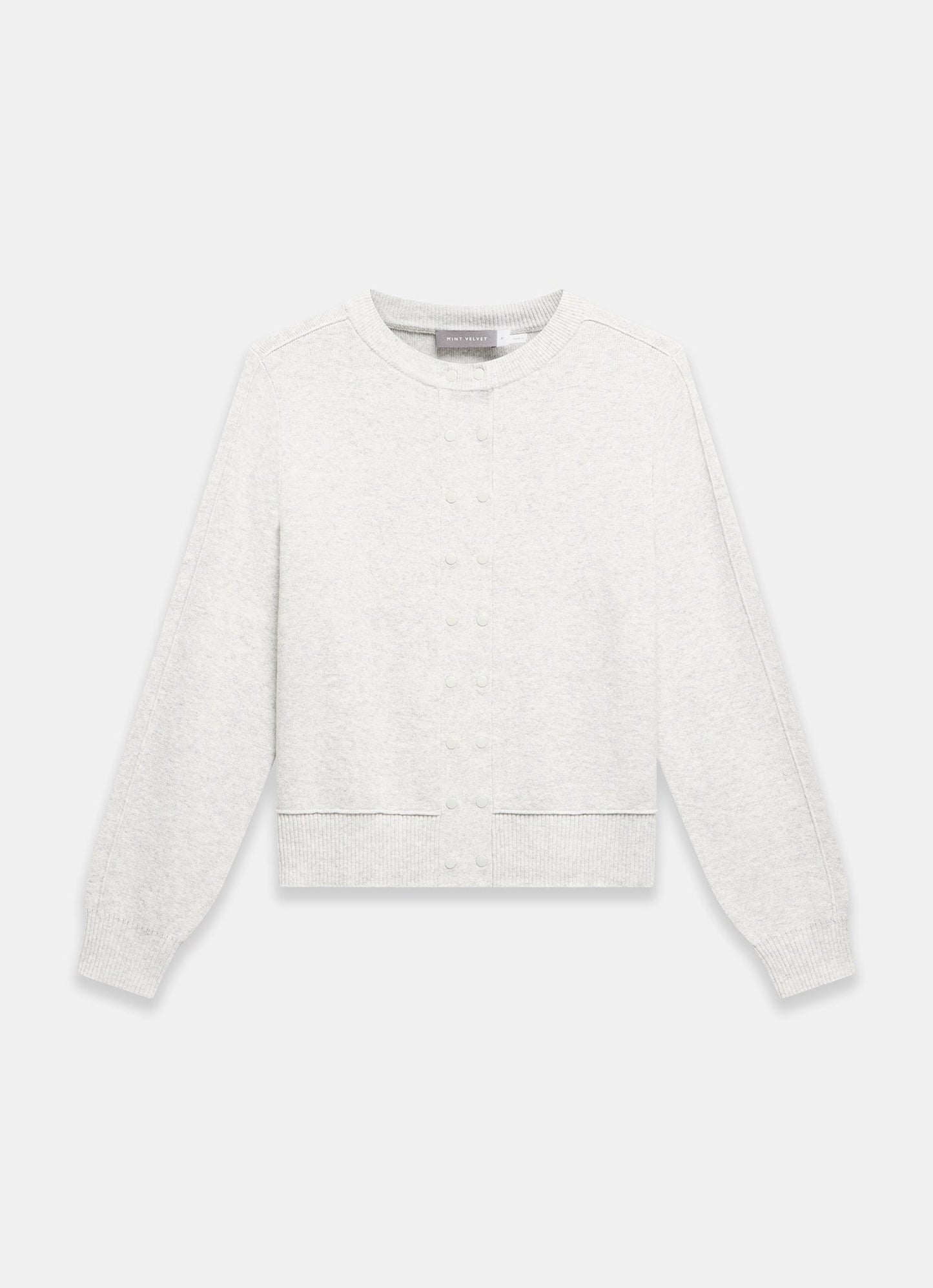 Grey Lightweight Cotton Blend Cardigan