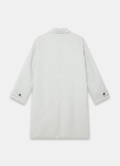 Grey Wool Blend Hand Finished Midi Coat