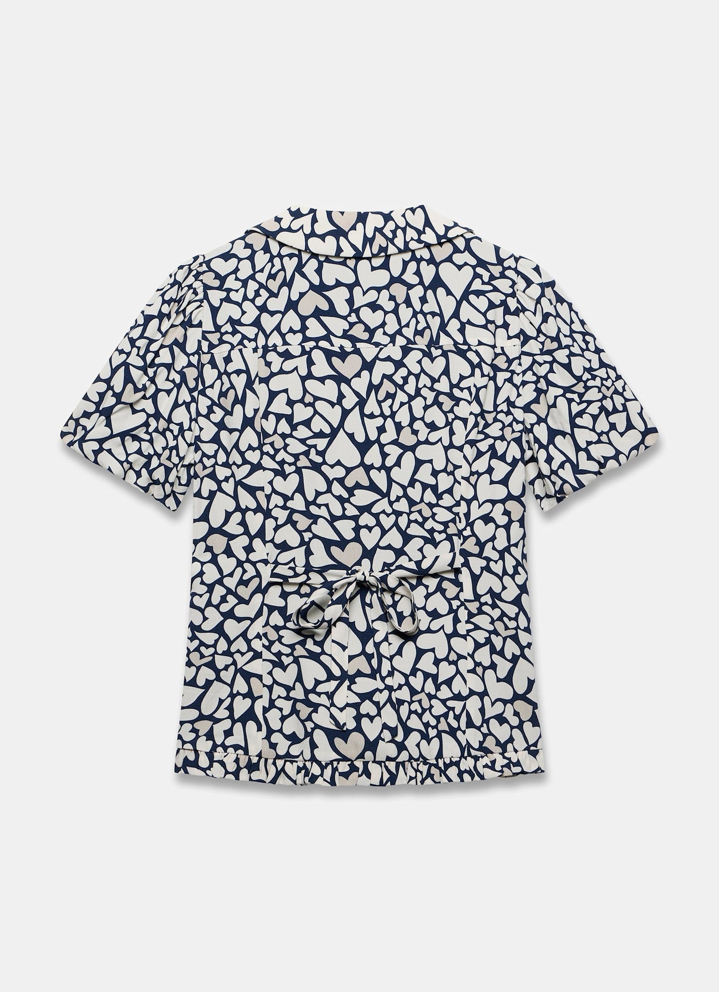 Navy Heart Print Blouse