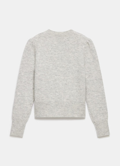 Grey Wool Blend Button Cardigan