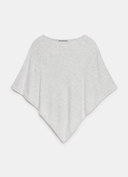 Grey Cotton Blend Stitch Detail Poncho