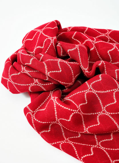 Red Heart Print Lightweight Scarf